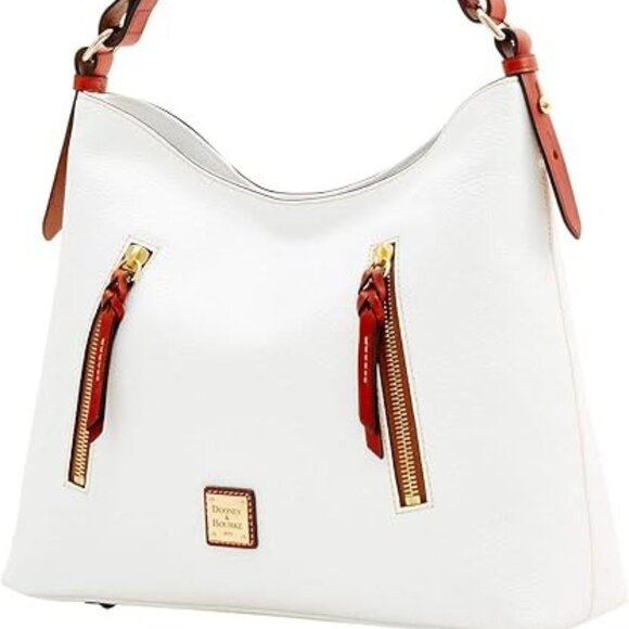 Dooney & Bourke NWT $298 Bone White Leather Hobo Bag - Picture 2 of 12